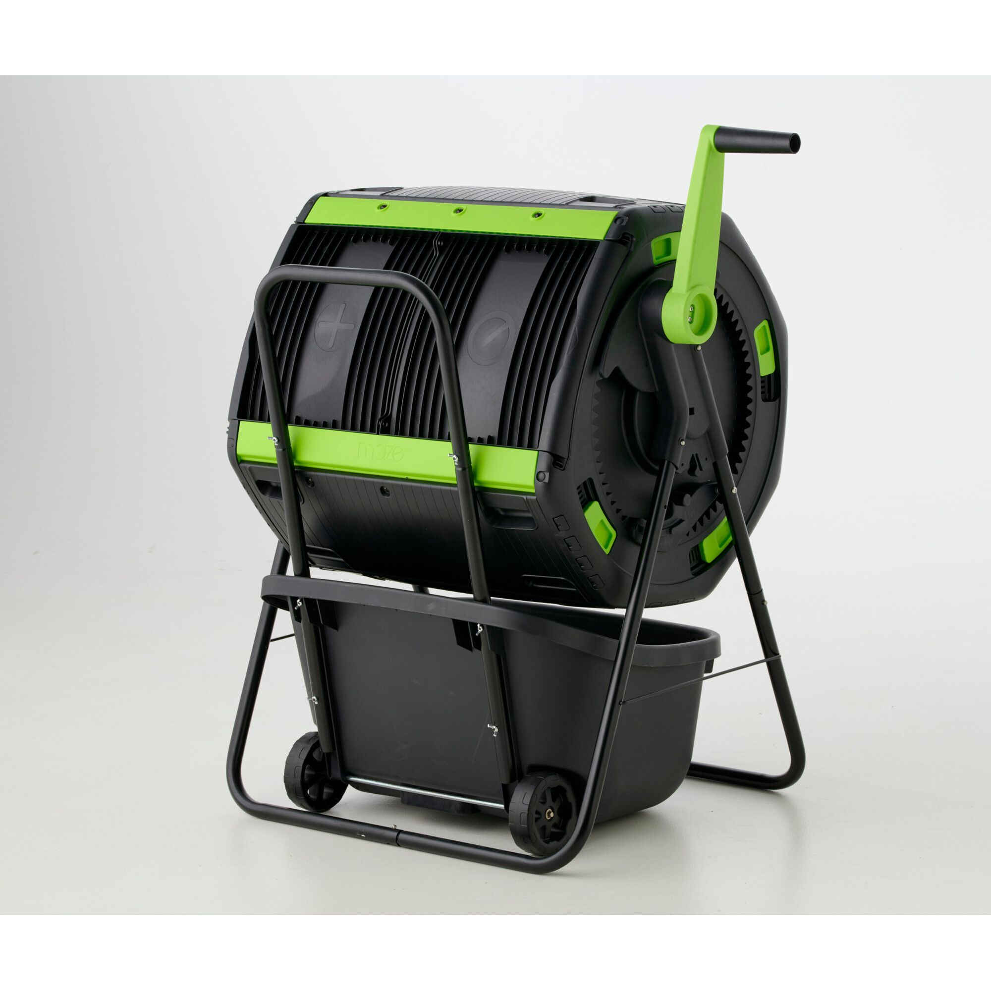 Maze Geared Compost Tumbler with Cart - 48 Gal. Capacity, Dual Compartments, UV Protected, Model# RSI-MCT-180-CT